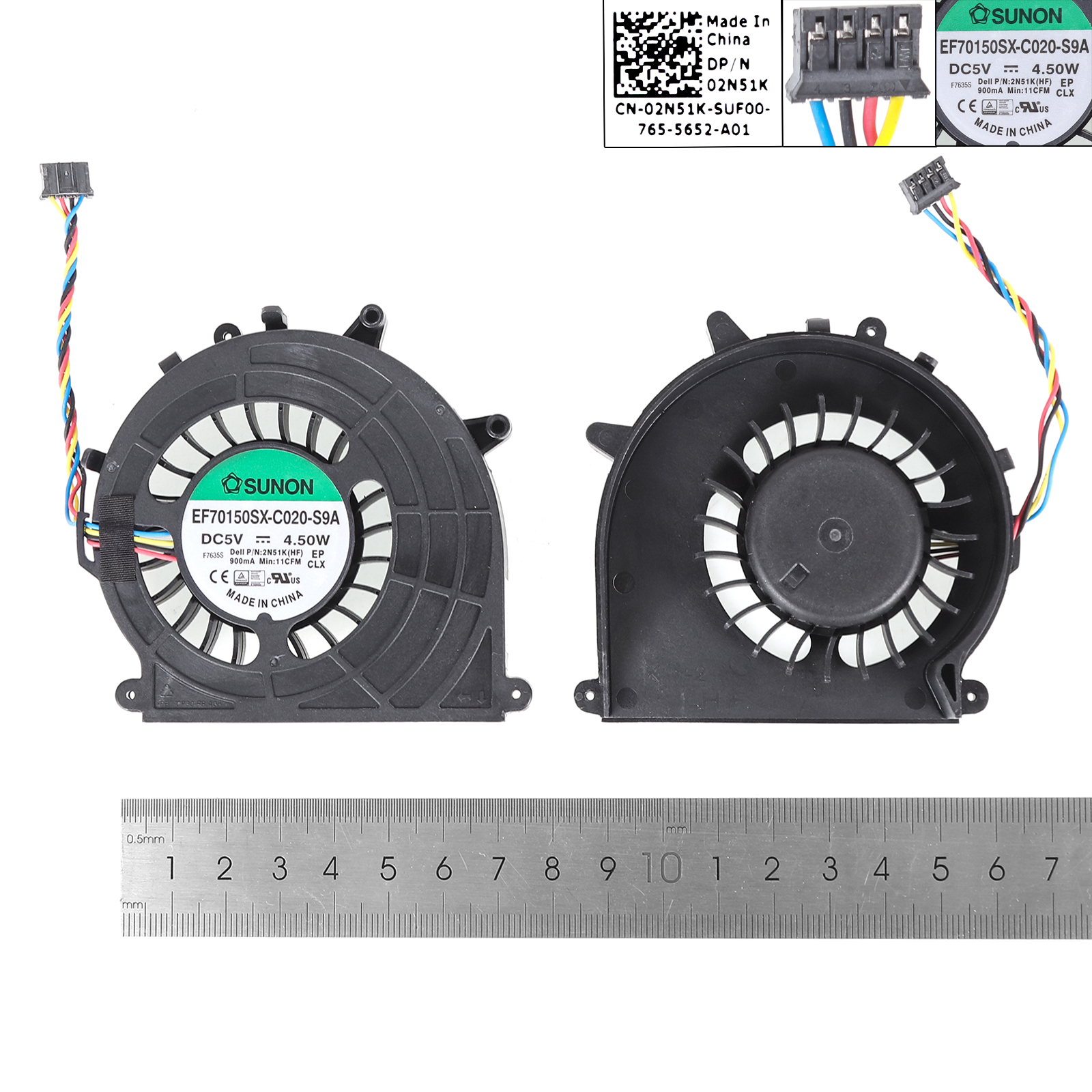 Picture of New Replacement CPU Cooling Fan For DELL Optiplex 3020 3020m 9020 9020 3040（ORG） CN-02N51K  Layout